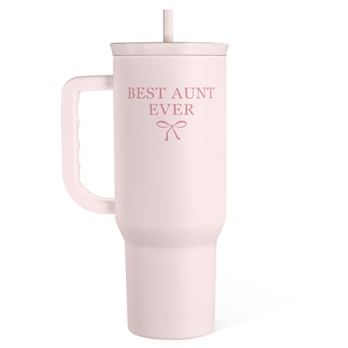 SANDJEST Gift for Aunt - Best Aunt Stainless Steel Tumbler with Handle, Travel...