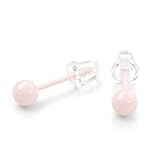 バイオセラミック ピアス 金属アレルギー対応, 極小サイズ 2.5mm 3mm 4mm 選べる3サイズ, 22色カラー展開, 目立たない シンプル つけっぱなしOK (ミルクティー, 4mm)