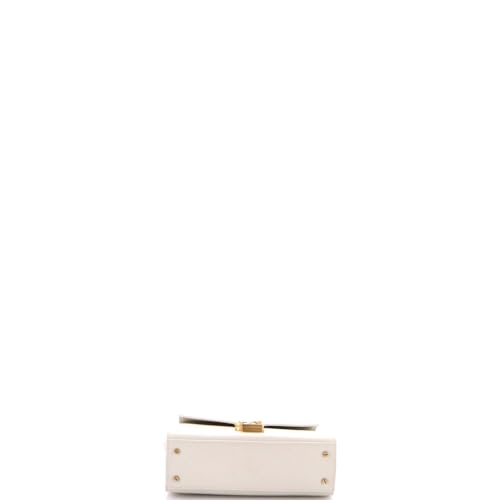 Saint Laurent, Pre-Loved Cassandra Top Handle Bag Leather Mini, White4