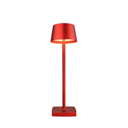 MADCKDEDRT Lampe à poser, à LED, sans fil, rechargeable, lampe de chevet, en aluminium, indice de protection IP54, à intensité variable, convient pour éclairage intérieur/extérieur (rouge) Cover