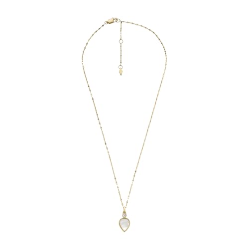 Image of Fossil Women's Gold-Tone Stainless Steel Pendant Chain Necklace for Women