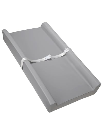 Image of Manlilai Vegan Leather Baby Changing Pad, Waterproof Wipeable Diaper Changing Mat 31.5x16 Inch for Infants, Comfortable Station for Table and Dresser