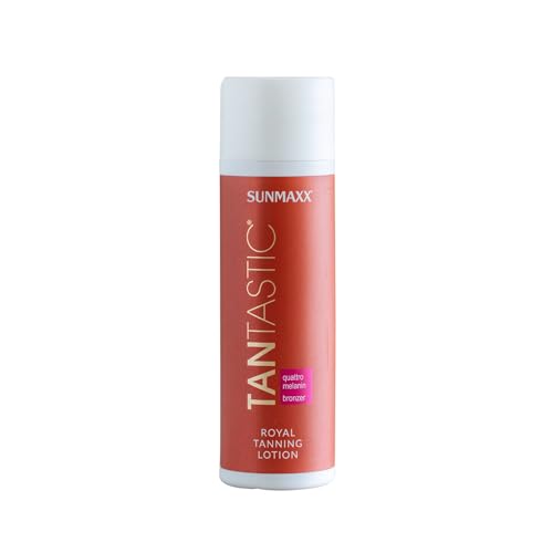 SUNMAXX® TANTASTIC Royal Tanning Lotion - Bodylotion mit Selbstbräuner, Anti-Age Bräunungsbeschleuniger mit frischem Duft, für intensive Bräunung, für jeden Hauttyp, 200 ml