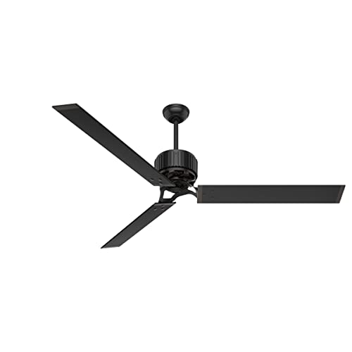 Hunter Fan Ventilador de Techo con Control de Pared, HFC, Ventiladores para Interiores y Exteriores, 6 Aspas Reversibles, Color Negro Mate, 72 Pulgadas, Modelo 59136