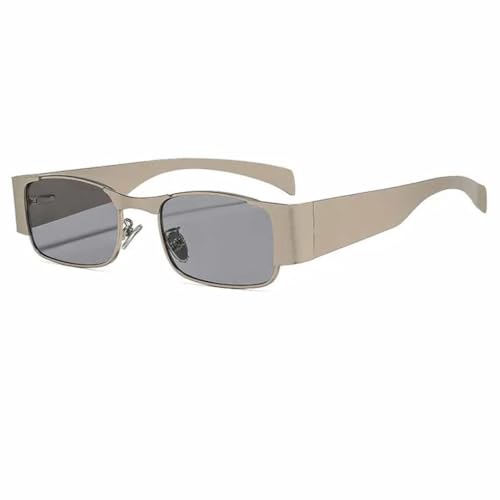Lunettes de soleil rectangulaires protection UV400 monture métal punk