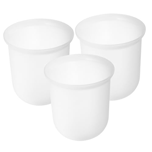 TOYZFRIENDY 3 Stück Toilettenbürstenbecher Kunststoff Rund Halbdurchsichtig Praktischer Wc Bürstenhalter für Bad Hotel Büro Platzsparend Robust Einfache Reinigung Wiederverwendbar