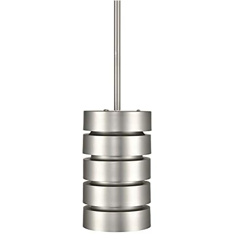 Linea di Liara Macchione Brushed Steel Pendant Light Fixtures Modern Pendant Lighting for Kitchen Island, Dining Room and Over Sink Lighting Hanging Fixture Industrial Mini Pendant Light, UL Listed Cover