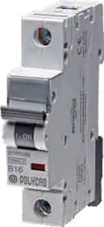 Image of Polycab PVC Plastic 32 Amp SP Mini MCB - Single Pole, C Curve, Low Voltage Miniature Circuit Breaker (White)