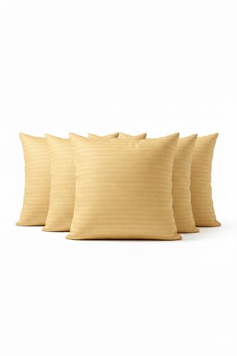 Image of Hotel Quality Premium Fibre Cushions | Cushion 16 inch x 16 inch | Pillow,Cushion,Cushions for, Cushion Pillow,Pillow,Cushions for Bed (Gold, 5)