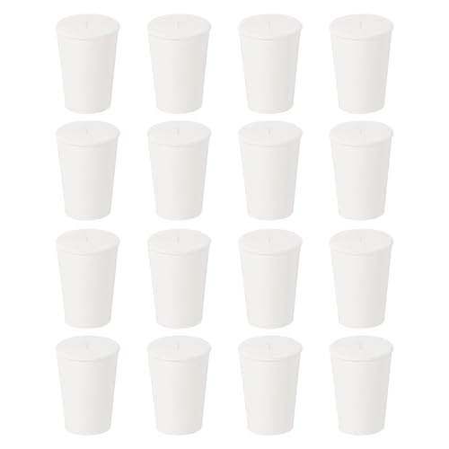 uxcell 26Pcs Solid Rubber Stoppers, White 1# Tapered Lab Plugs Lab Seal Tube Stopper Plug for Industry and Laboratories, 19x14x26mm