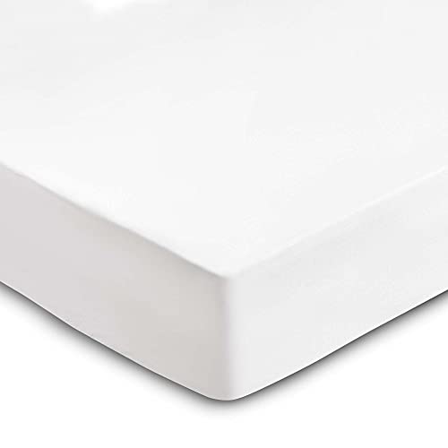 Lenzuola Letto Singolo con Angoli 90x200 cm Bianco in Microfibra per Materasso fino a 30cm Tessuto Anti-Acaro e Ipoallergenico di Alta Qualità Morbido Durevole e Lavabile in Lavatrice