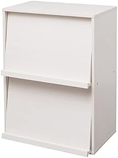 Iris Ohyama, Storage Unit with 3 Folding Doors / Wooden Cabinet / Flap Rack / Storage Cabinet, Adjustable Shelf Height 3.2 cm, Office, Living Room, Kitchen - Flap Rack - CHR-3 - Brown
