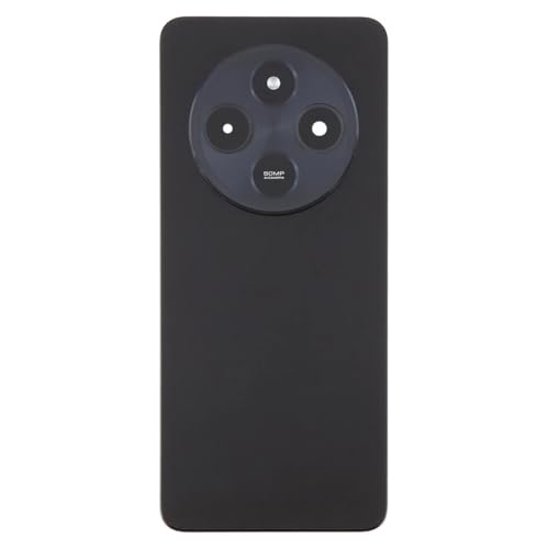 Generico Repuesto compatible con Xiaomi Redmi 14C 2411DRN47C 2409BRN2CY Carcasa trasera trasera de plástico + lente marco de cámara + adhesivo adhesivo de doble cara (negro)