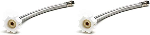 Fluidmaster B1T09CS CLICK SEAL Toilet Connector, Braided Stainless Steel - 3/8 Female Compression Thread x 7/8 Female Ballcock Thread, 9-Inch Length - 2 Pack