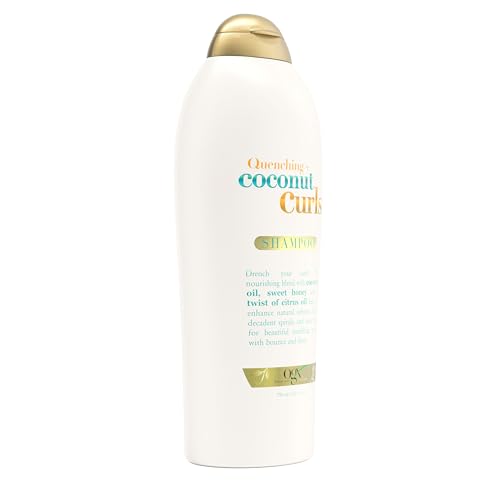 OGX Quenching + Coconut Curls, Moisturizing Shampoo for Curly Hair, Detangling, Curl Enhancing, 25.4 fl oz