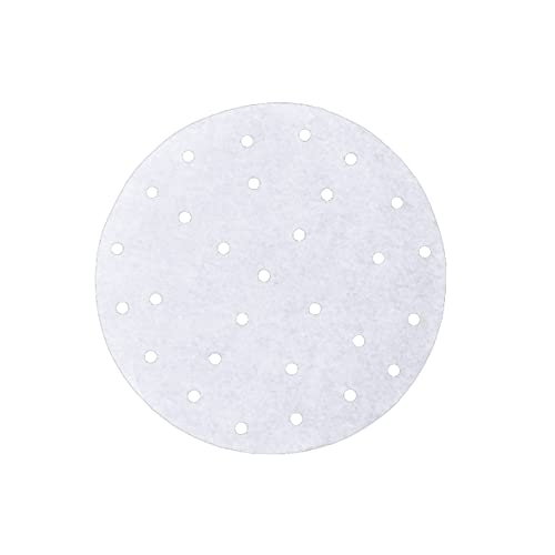 PRETYZOOM 9 Inches Round Steam Paper 100pcs Air Fryer Parchment Liners Vegetable Steamer Paper Non-stick for Air Fryer Rice Dim Sum