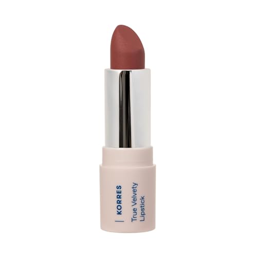 KORRES True Velvety Lipstick Rosewood 23, rosaner Lippenstift mit intensiver Farbe & cremiger Textur, hohe Deckkraft & Semi-mattes Finish, vegan, 3g