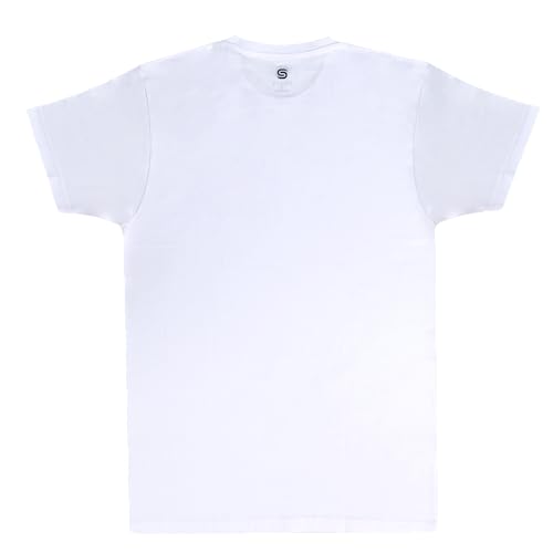 Sotex,Men's T shirt,Short Sleeve,Crew Neck,Plain,White,M