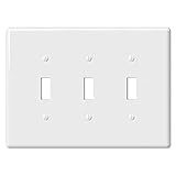 Amerelle 3000TTTW Metro Wallplate, 3 Toggle, Ceramic, White, 1-Pack
