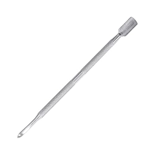 FRCOLOR Professional Nail Cuticle Pusher Exfoliating Tool Nail Art Polisher Dual Sided Stainless Steel Stick Easy to Use