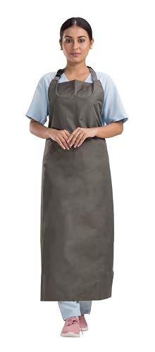 Image of Reusable Waterproof Front Apron -, Size 45 inchx23 inch | Poly Rubber Coated Fabric | Tie-Type with Adjustable Neck Buckle