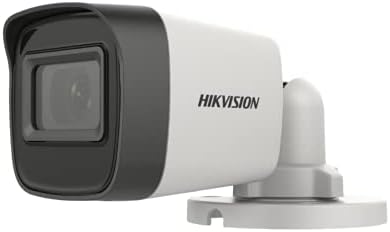 Hikvision 5 MP Outdoor Bullet CCTV Camera with inbuilt Audio Mic IP67 DS-2CE16H0T-ITPFS + USEWELL BNC/DC, White