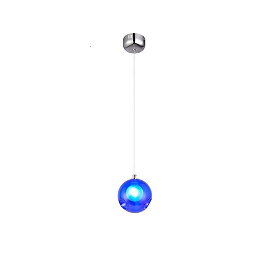 KXEcoLife Lustre Suspendu à Boules Bleu foncé réglables, Lampe Suspendue en Verre à Plusieurs lumières pour Salle à Manger, luminaire de Plafond Moderne...