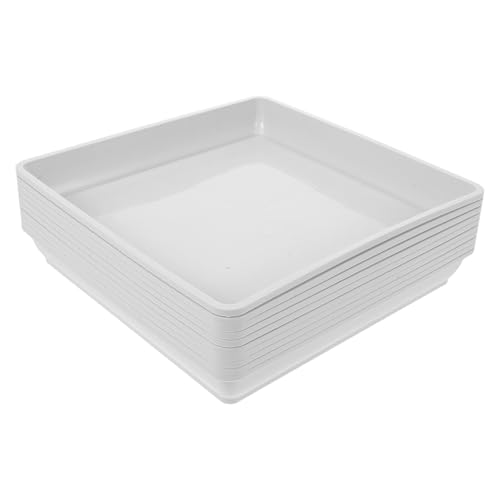 HYTROVE 10個プラスチック製正方形プランター受け皿 耐漏水設計で安定した鉢受けトレイ 室内外の多肉植物や盆栽にな排水機能付き植木鉢受け