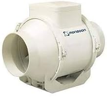 Monsoon UMD100T 4" in LINE Mixed Flow Bathroom Extractor Fan C/W Timer