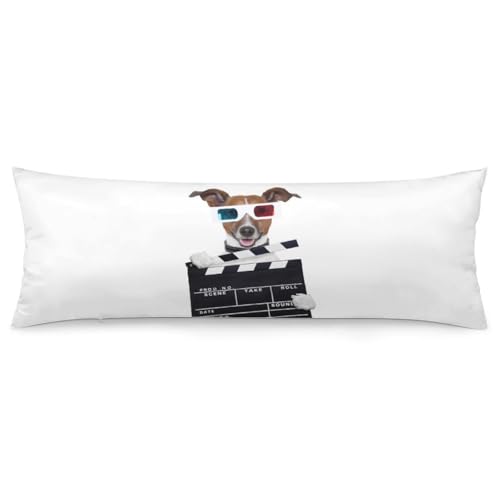 3D Glasses Tv Movie Dog Body Pillow Cover Lightweight Long Pillow Case for Cushion Sofa Living Room Bed 20