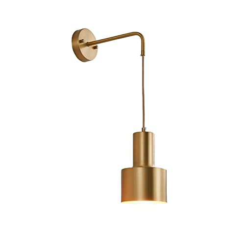Lámpara de Pared Creativa de Cobre, lámpara de Pared de Lujo para Dormitorio, lámpara de Pared Moderna para Sala de Estar, lámpara de Pared Sencilla para Fondo de TV, lámpara de Pasillo, Cobre, 12 x