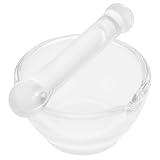 SEWACC Glas Stößel Dicke Bodenbasis Hitzebeständig Vielseitig für Labor und Küche Leicht zu Reinigen Kompakte für Chemische Experimente und Haushaltsgebrauch