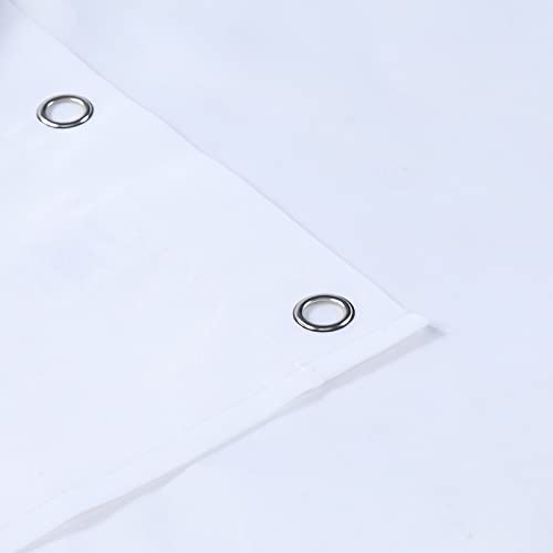 Mvsuta Ruffled White Modern Polyester Fabric Shower Curtain,Waterproof Decoratived Farmhouse Solid Cloth Bathroom Curtains,Extra Large 78" W X 84" H #TOP3