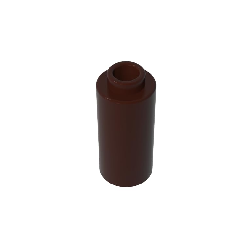 71075 Round Brick Brick Round 1x1x1 2/3 50 Pieces GDS-1574 Compatible with Lego Building Blocks Color:Dark Brown โ image 1