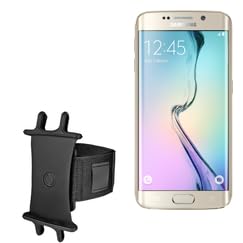 BoxWave Holster Compatible with Galaxy S6 Edge - ActiveStretch Sport Armband, Adjustable Armband for Workout and Running - Jet Black