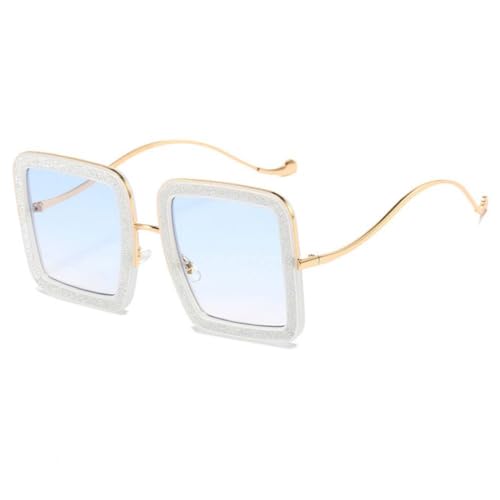 Lunettes de soleil carrées de luxe finition cristal brillant oversize