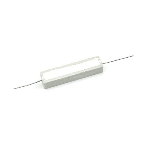 Tsnamay Resistor de potência 10W 1 Ohm Resistor de cimento cerâmico chumbo axial branco - (10 peças)