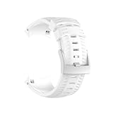 LOKLNEYK Adatto for SUUNTO 9 Watch Cinturino in silicone Classico cinturino con fibbia ad ardiglione in acciaio Cinturino di ricambio regolabile for sport di moda(White)