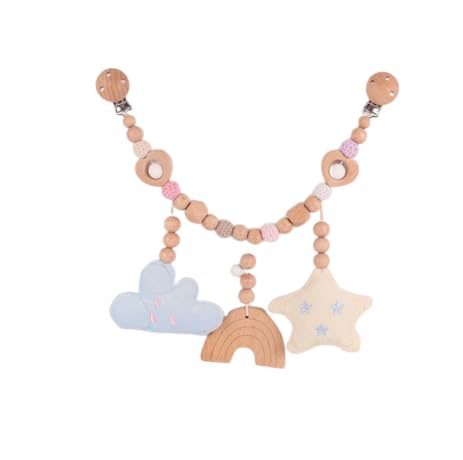 Zasjon Catena per Passeggino Appeso in Legno per Bambini, Catena Pendente per Passeggino per Neonati e Bambini a Partire da 0+