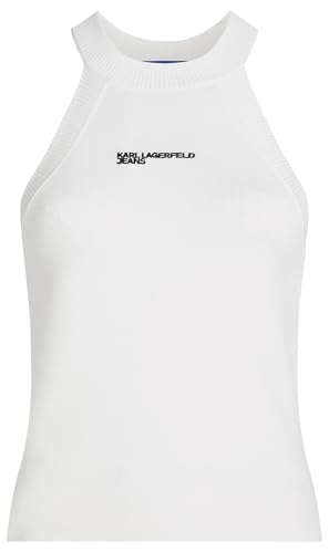 Karl Lagerfeld Jeans Knitted Tank Cami Shirt, Blanco, M Mujeres