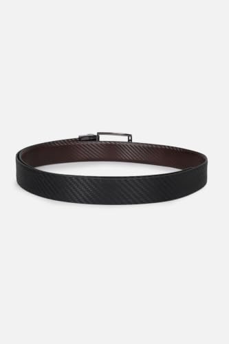 Image of Louis Philippe Men's 100% Italian Leather Dual Tone Zinc Alloy Buckle Formal Reversible Belt