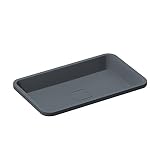Lavamanos de resina sintética gris negro mate sin rebosadero, robusto y duradero