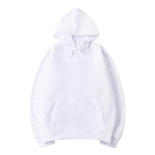 Sublimation Polyester Blank White Hoodie Hooded Sweatshirt Cloth Unisex Style with USA Size2