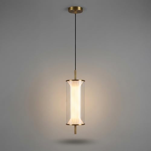 Image of Pendant Light 3-Color CCT (Warm + Natural + Cold White) Metal Acrylic Hanging Lamp for Bedroom Living Room Dining Table Ceiling