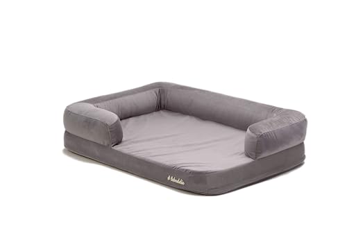Panier orthopédique lavable anti-odeur pour chien sensible gris