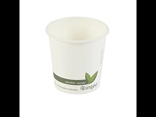 Einweg-Kaffeebecher, biologisch abbaubar, 115 ml, ohne Deckel, kompostierbare Becher für Getränke, Partys, Hochzeiten, Jahrestage, Geburtstage, 115 ml, kompostierbar Cover