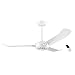 EGLO Hoi An Ventilatore da soffitto, ventilatore a 3 pale con telecomando, legno lamellare, bianco opaco, motore CA, diametro 137cm