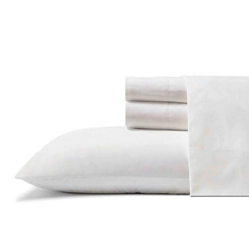 Image of Tommy Bahama - Twin Sheet Set, 100% Cotton Percale Bedding with a Crisp & Cool Feel, Deep Pockets, Bed Sheets with Matching Fitted Sheet & Pillowcase (Cool Zone White)