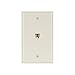 Eaton 3532-4LA Flush Mount Wallplate with Telephone Jack 4-Conductor, Light Almond