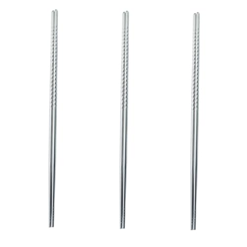 Cemaystic ステンレス箸 3組セット 39cm ? 耐久性のある再利用可能箸 鍋や揚げ物に最適 食器洗い機対応